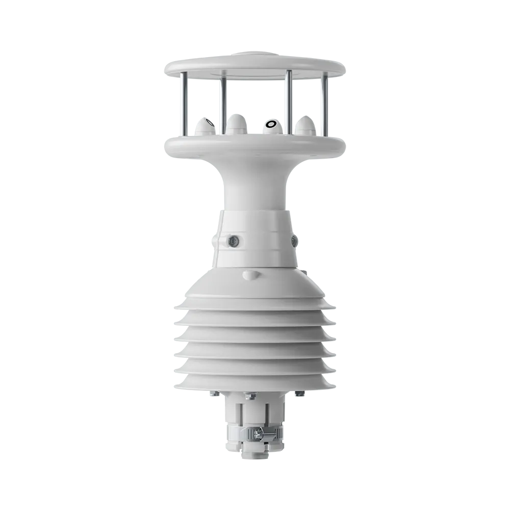 HD52.3D 2D anemometer front view with solar shield for relative humidity & temperature sensors