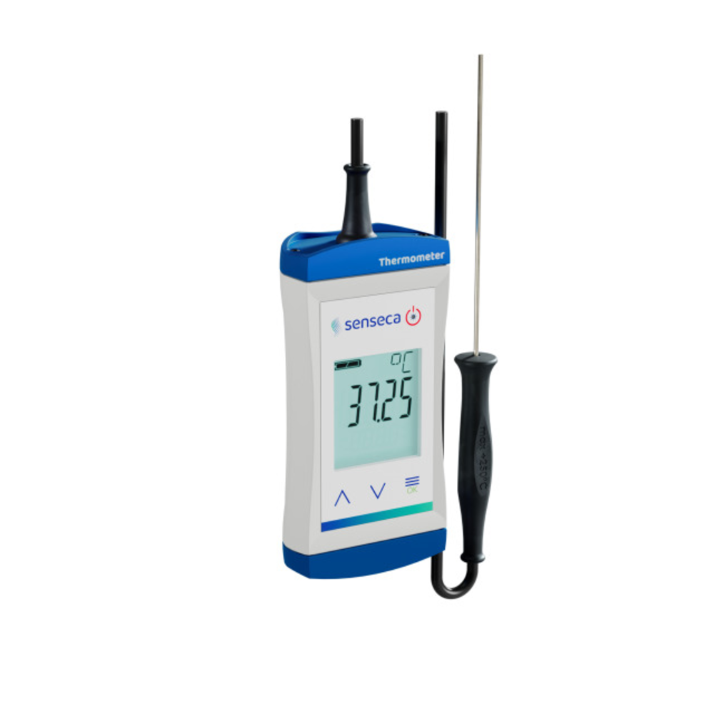 Picture of Senseca ECO121-3 waterproof alarm thermometer side view